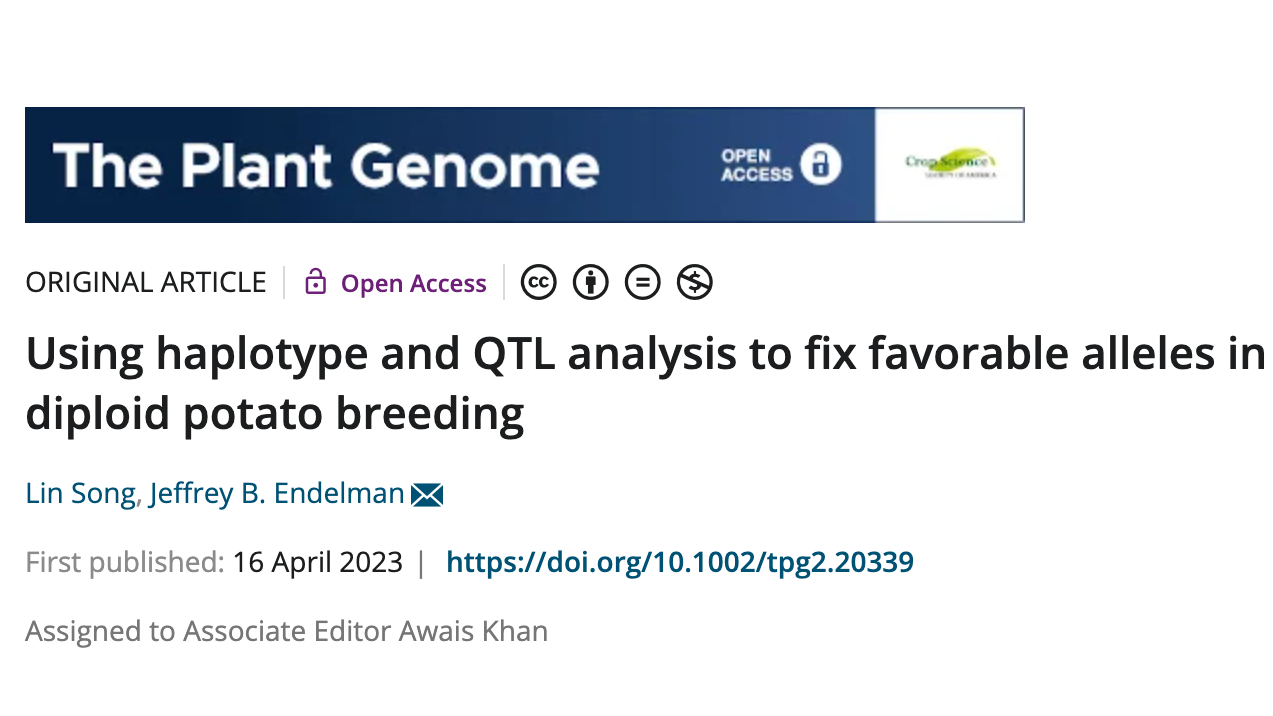 New Publication in The Plant Genome
