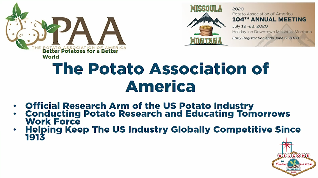 Paul Bethke and Shelley Jansky give a talk at the 2020 Potato Expo